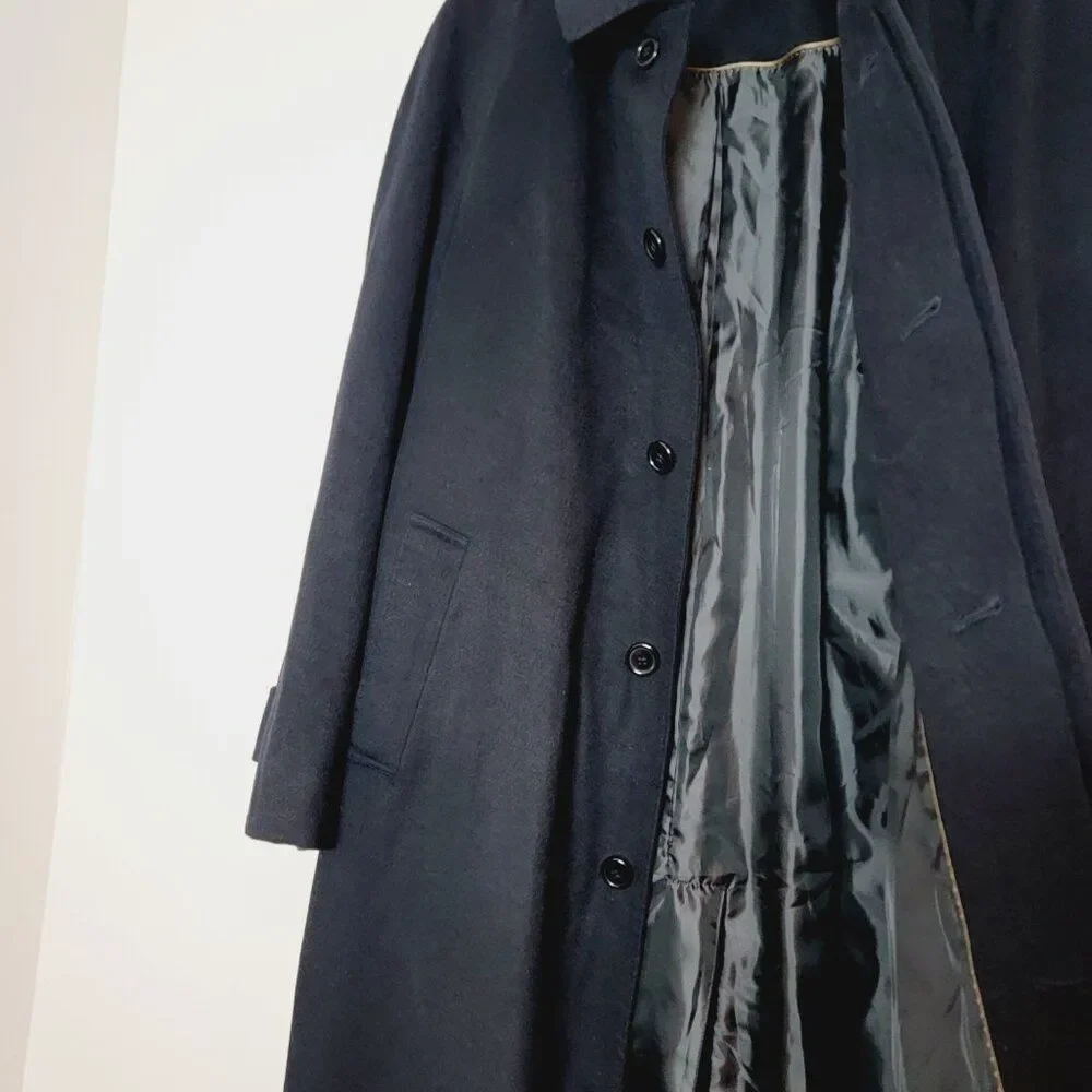 Coppley 100% Pure Cashmere Mens 3/4 Black Trench Coat Size 42 - Picture 15 of 16